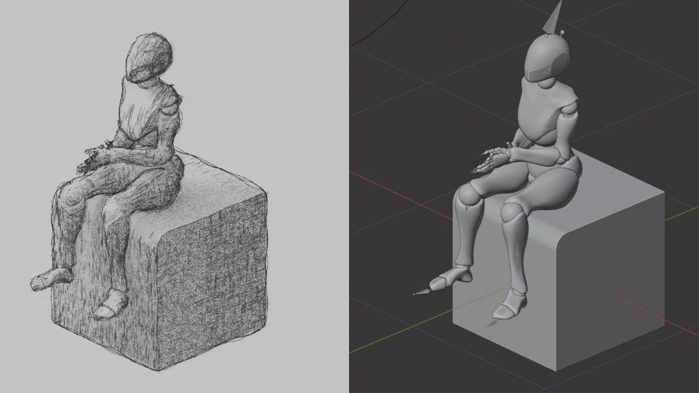  This Blender tool transforms 3D models into pencil sketches 